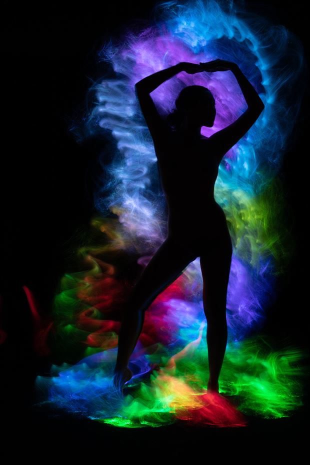 coloured silhouette artistic nude photo by photographer stephen wong