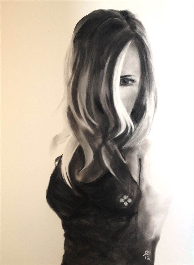 come hither portrait artwork by model alyssa forelsket