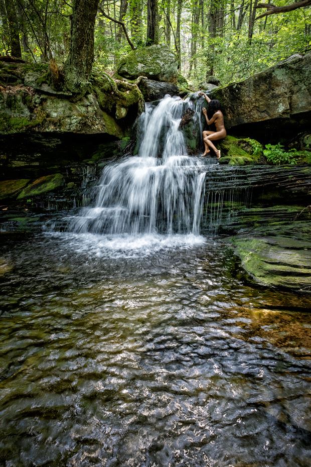 connecticut falls with gazelle artistic nude photo by artist kevin stiles
