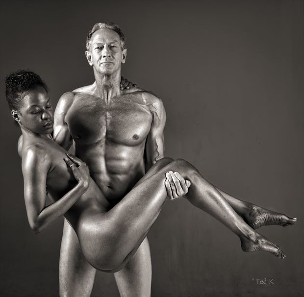 couple in bronze artistic nude photo by artist artfitnessmodel