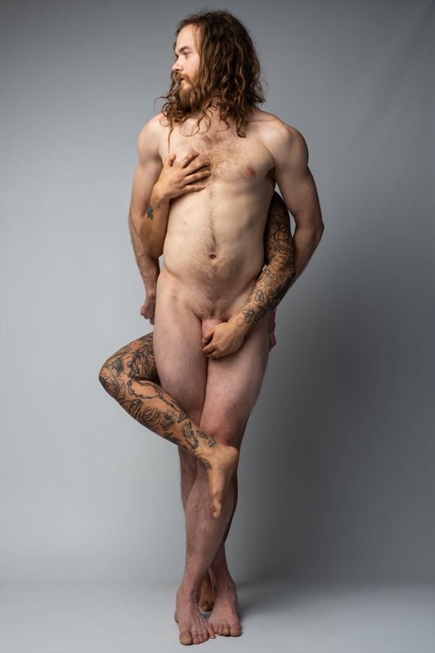 covered by tattoos artistic nude photo by model benjamin