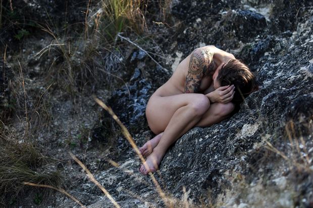 curled into nature artistic nude photo by model ayeonna gabrielle