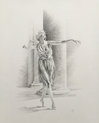 dancer vintage style artwork by artist axelsaffran