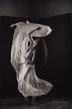 dancing with silks artistic nude photo by model katy t