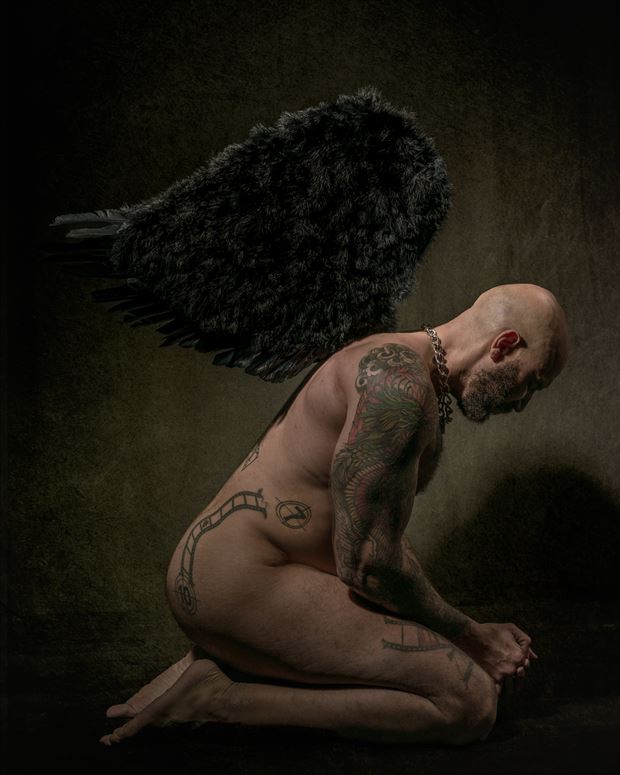 dark angel artistic nude photo by photographer david clifton strawn