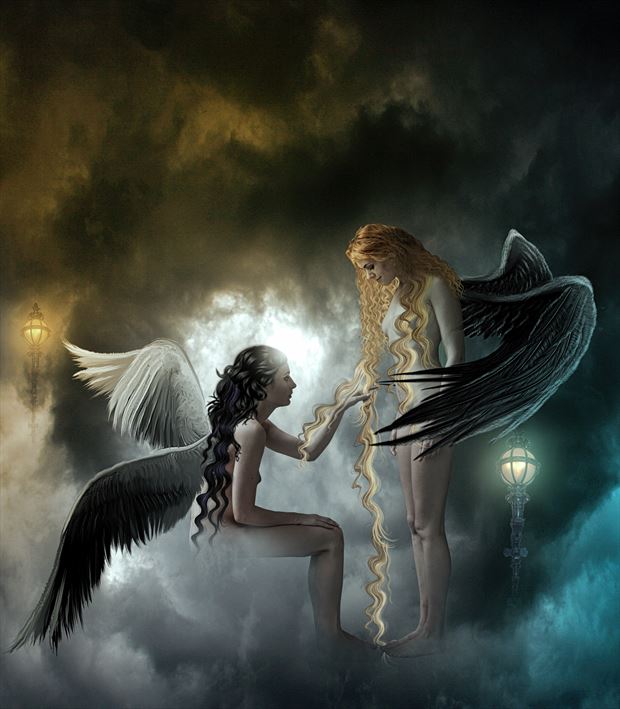 dark angels a special place fantasy artwork by artist karinclaessonart
