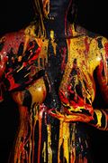 darkblue splash artistic nude artwork by artist bodyart j d%C3%BCsterwald