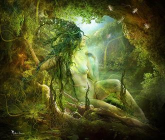 deep forest artistic nude artwork by artist digital desires