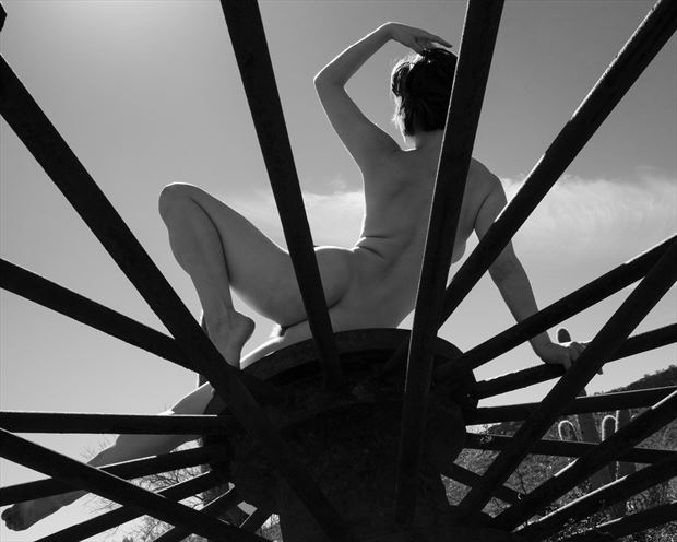 desert wheel spokes artistic nude photo by photographer lightworkx