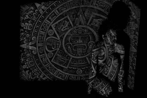 designed aztec tattoo artistic nude artwork by photographer giocastro