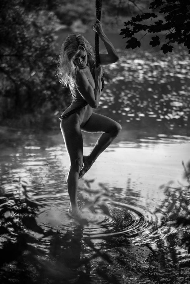 dipping her toe in the water artistic nude photo by model helen saunders