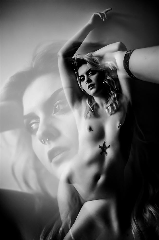 double exposure with zoe 2 artistic nude photo by photographer jason skarratt