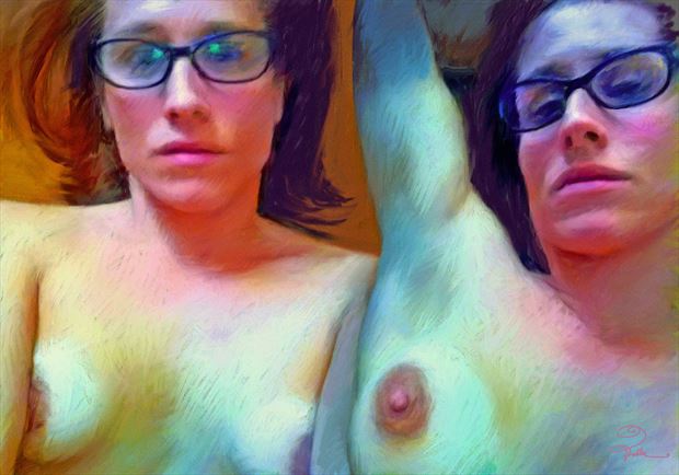 double portrait of candela artistic nude artwork by artist van evan fuller