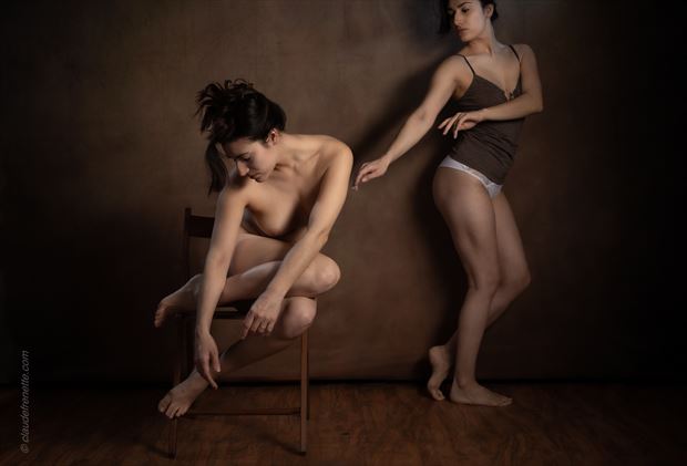 double standard haut bas artistic nude photo by photographer claude frenette