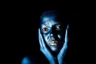 drama blue abstract artwork by photographer ovidiu bujor