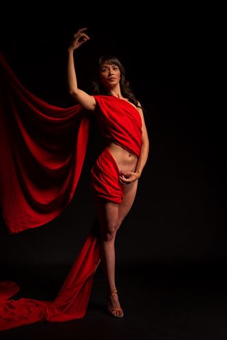 draped in red chiaroscuro photo by photographer crighton klassen