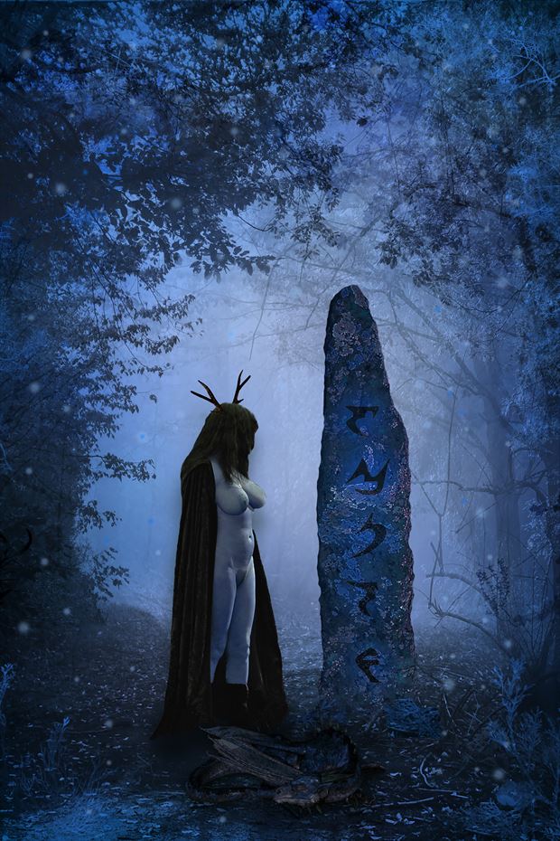 druid stone portal enterance artistic nude artwork by photographer rare earth gallery