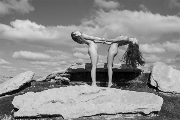 duo in balance artistic nude photo by model jessa ray muse