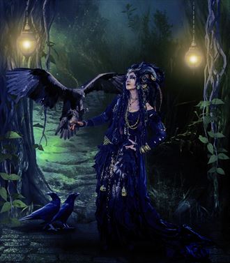 eagle witch fantasy artwork by artist karinclaessonart