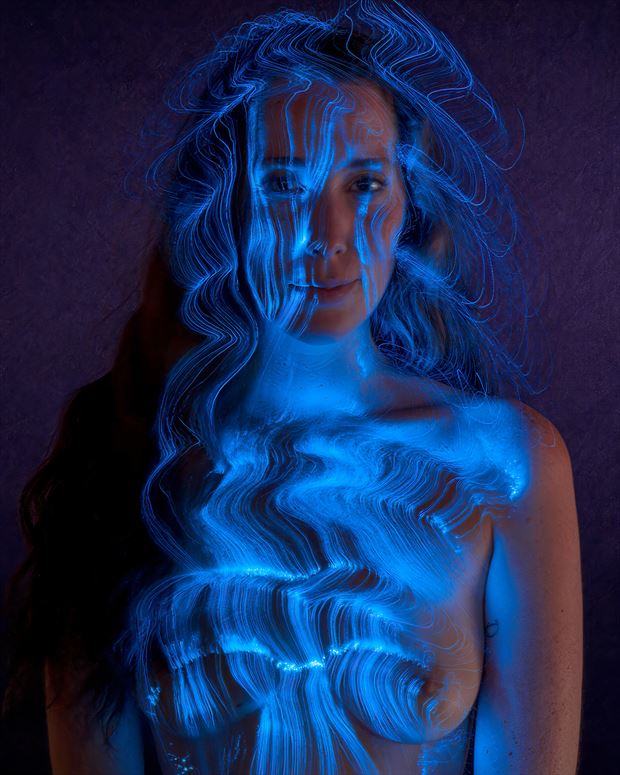 electric blue studio lighting photo by photographer longleaf imagery