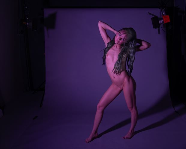 ella noir in purple 002 artistic nude photo by photographer michael lee