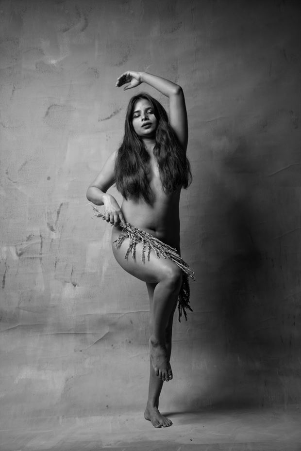 eve plating with little branches artistic nude photo by photographer inder gopal
