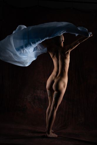 eve waving fabric artistic nude photo by photographer dorola visual artist