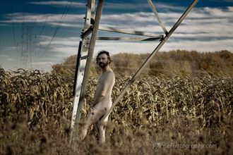 fall cornfield artistic nude photo by artist merle higgins