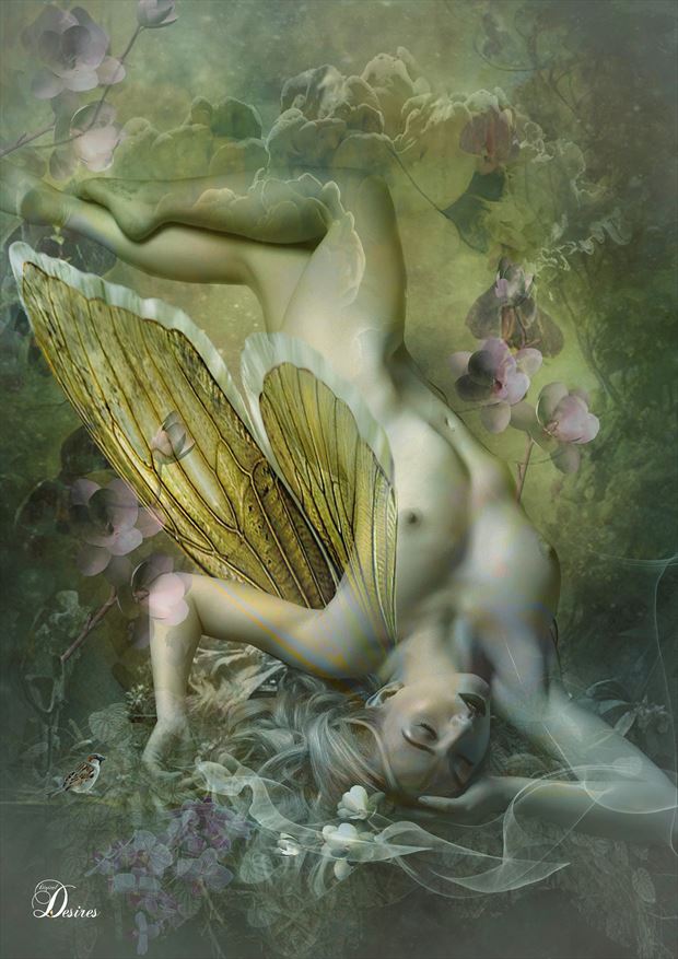 fallen fairy artistic nude artwork by artist digital desires