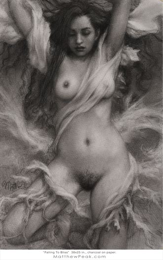falling to bliss artistic nude artwork by artist matthew joseph peak
