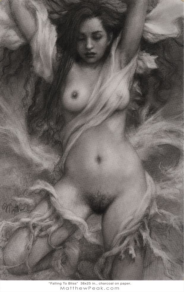 falling to bliss artistic nude artwork by artist matthew joseph peak
