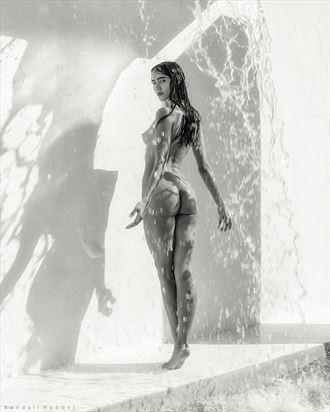 falling water artistic nude photo by photographer randall hobbet