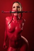 female warrior blonde artistic nude photo by photographer fred