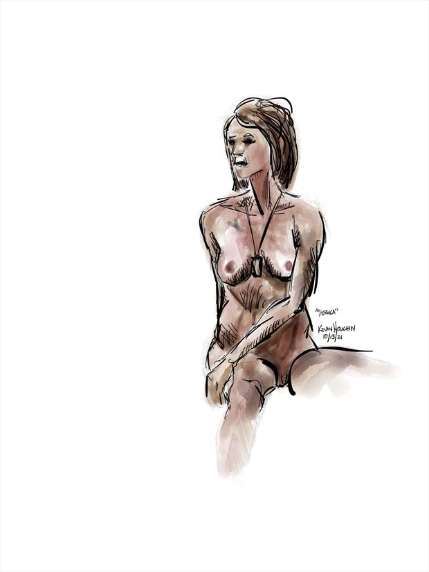 figure study artistic nude artwork by artist kevin houchin