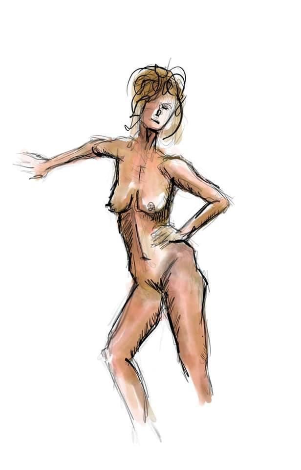 figure study artistic nude artwork by artist kevin houchin
