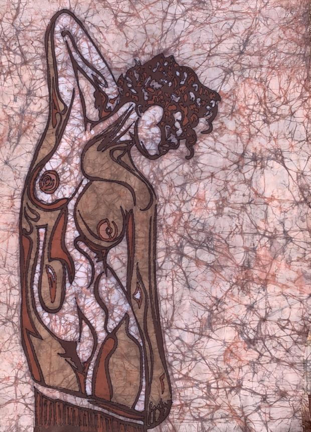 figure study curls artistic nude artwork by artist kevin houchin