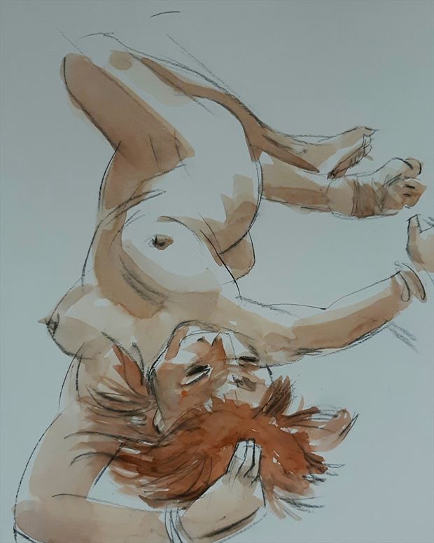 figure study painting or drawing artwork by model laura artist bristol