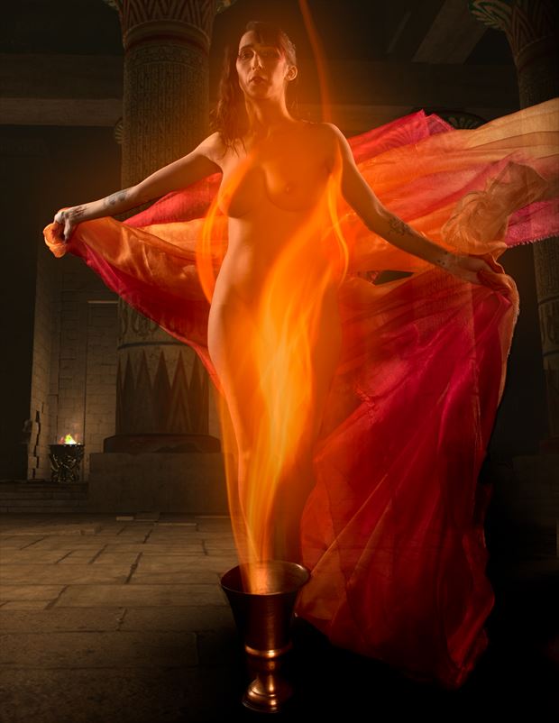 fire goddess cosplay artwork by photographer jim setzer