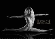fitness flying stretch in silver artistic nude photo by photographer legacyphotographyllc