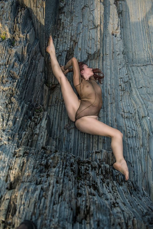 flexibility on the rocks lingerie photo by model christelle 