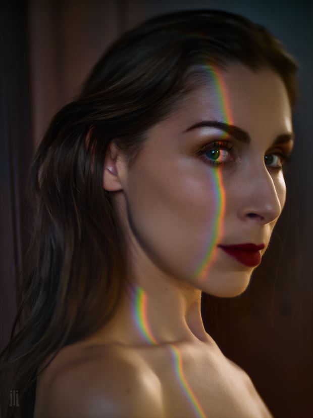 floofie with rainbow implied nude photo by photographer james landon johnson