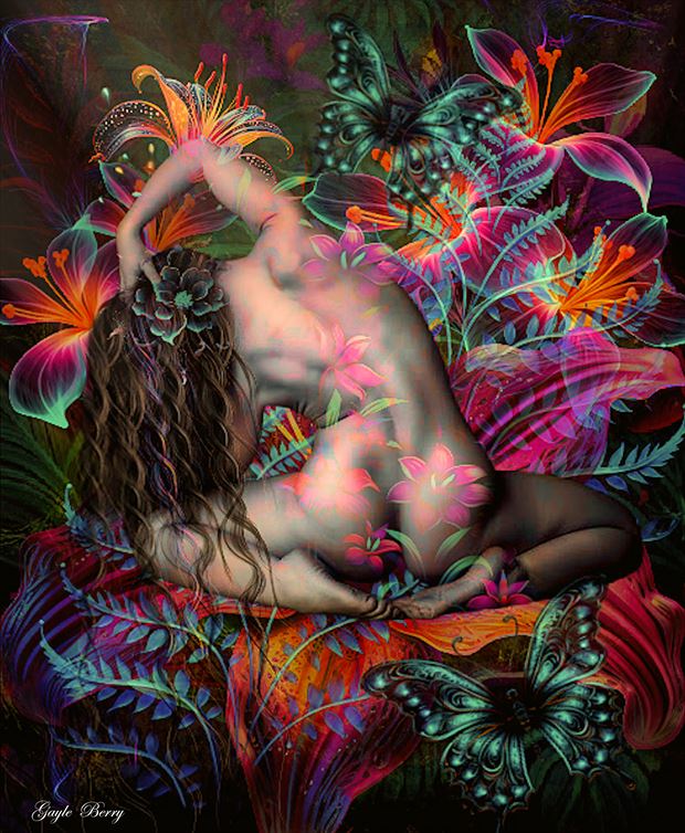 floral tropical beauty 02 artistic nude artwork by artist gayle berry