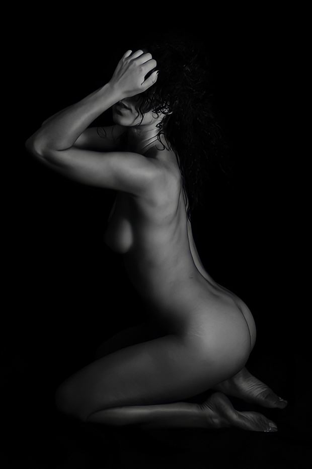 fluid motion artistic nude photo by model slowed time