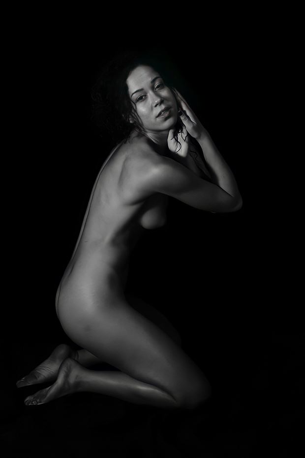 fluid motion artistic nude photo by model slowed time