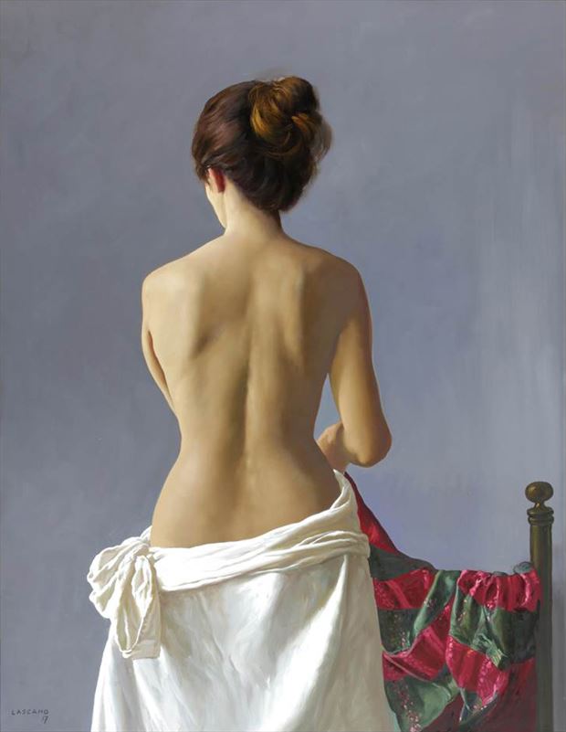 from behind artistic nude artwork by artist quillango
