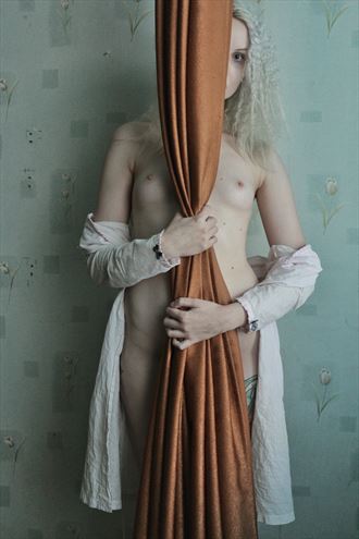 girl behind the curtain artistic nude photo by photographer slavaphoto