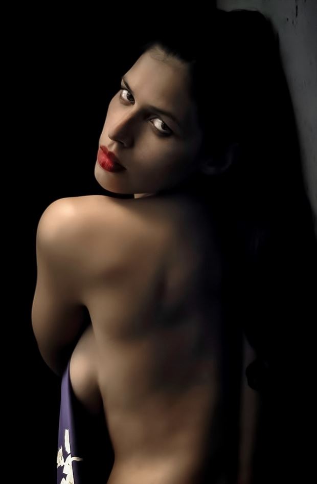 giving the hot shoulder sensual photo by photographer robert lee bernard