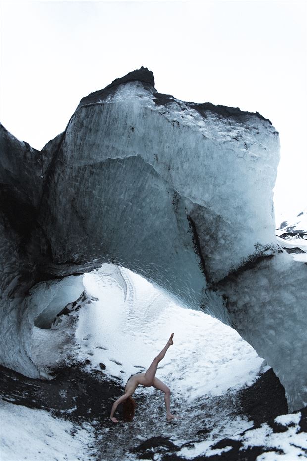 glacial bridge artistic nude photo by model icelandic selkie