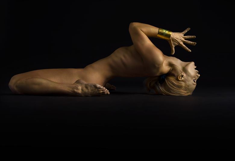gold fish yoga pose artistic nude photo by photographer luminousafterglow