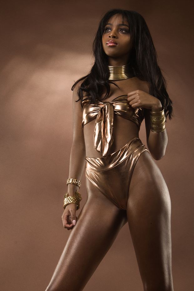 golden bikini black girl lingerie photo by photographer fred